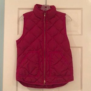 J Crew Woman’s Pink Puffer Vest size xs